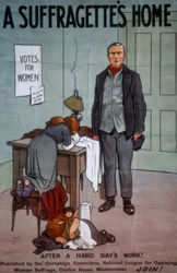 Das Heim einer Suffragette / J. Hassall / Plakat, 20. Jahrhundert