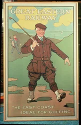 Die Ostküste: Ideal zum Golfen. Plakat für die Great Eastern Railway