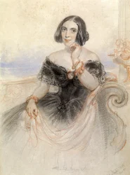 Dame in einem schwarzen Kleid, 1847