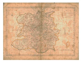 Karte von Shropshire, um 1788