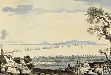 Blick auf die Dublin Bay und den Hafen, Hill of Howth