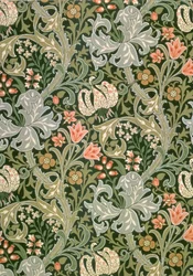 Goldene Lilie Tapete, entworfen von John Henry Dearle für Morris and Company, 1897