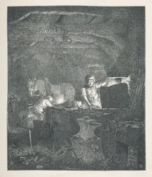 Tafel 13. Ein Schmied. Naturbilder. Eine Serie von dreißig Originalillustrationen, auf Holz gezeichnet von J. H. Dell und graviert von R. Paterson