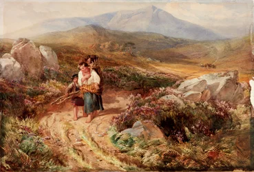 Landschaft mit Holzträgern