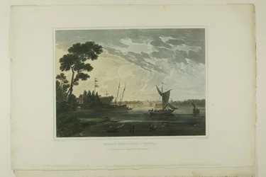 Norfolk; Von Gosport, Virginia, Tafel fünf der zweiten Nummer von Malerische Ansichten der amerikanischen Landschaft