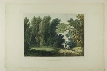 Ansicht des Ortes, an dem General Ross fiel, in der Nähe von Baltimore, Platte sechs der ersten Nummer von Picturesque Views of American Scenery