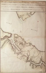 Britische Karte der Belagerung von Yorktown, 1781