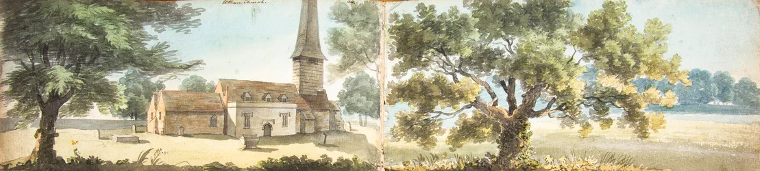 Alte Eltham-Kirche und eine Eiche, Kent