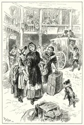 Die Kutsche am Old Angel Inn (Lithografie)