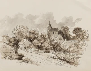 Kewstoke Kirche und Dorf, Weston Super Mare, Somerset, 1882