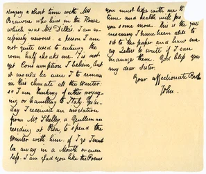 Brief von John Keats an seine Schwester, Fanny Keats, 14. August 1820