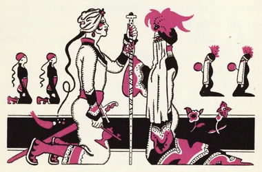 Verzierung für Die Geschichte von Aladdin und der Wunderlampe (Farblithografie)