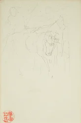 Achilles und Xanthus, aus La Farge-Folios #849 und #860, eine von 42 Zeichnungen