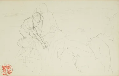 Achilles und Xanthus, aus La Farge-Folios Nr. 849 und Nr. 860, eine von 42 Zeichnungen