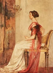 Sitzende Frau