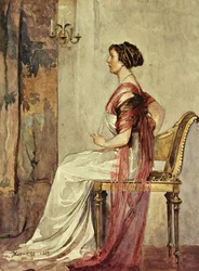 Sitzende Frau