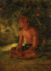 Skizze von Maua, Apia. Einer unserer Bootsbesatzung, 1891