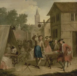 Hob verkauft Bier auf dem Fest, ca. 1725