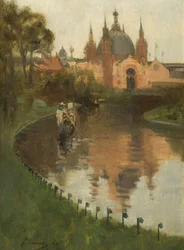 Kelvingrove, Blick vom Fluss, 1888