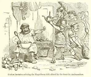 Curius Dentatus lehnt das prächtige Geschenk der samnitischen Botschafter ab