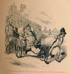 Der Kaiser Severus führt seine Armee gegen die nördlichen Barbaren, ca. 1860