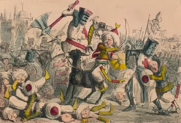 Schrecklicher Kampf zwischen Richard Löwenherz und Saladin, 1850