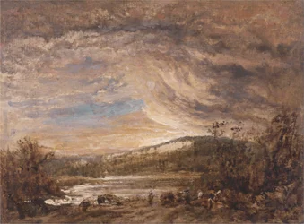 Flusslandschaft, Sonnenuntergang