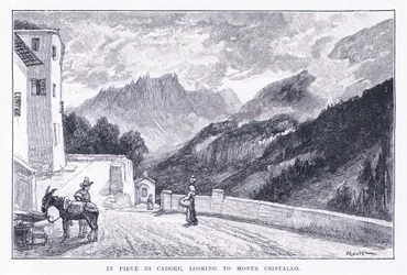 In Pieve Di Cadore, Blick auf Monte Cristallo, aus The Magazine of Art 1893, Cassell and Company