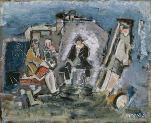 Figuren in einem Warteraum