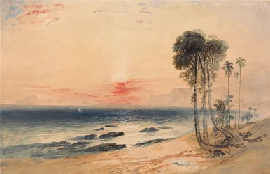 Tropische Küste, Sonnenuntergang