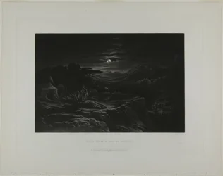 David verschont Saul in Hachilah, aus Illustrationen der Bibel