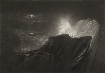 Die Engel bewachen das Paradies bei Nacht