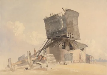 Eine sturmbeschädigte Windmühle