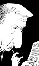 Richard Rodney Bennett - Karikatur von John Minnion