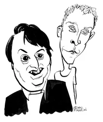Robert Webb und David Mitchell - Karikatur von John Minnion