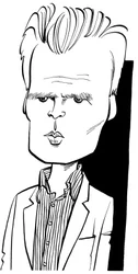 Robin Holloway - Karikatur von John Minnion