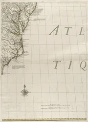 Karte der britischen und französischen Herrschaftsgebiete in Amerika, 1756