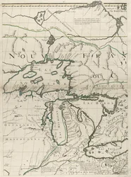 Karte der britischen und französischen Herrschaftsgebiete in Amerika, 1756