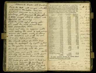 Seiten aus dem Tagebuch von John Montgomery Roberts, einem der ersten Siedler in Morton, Illinois, 1830-86