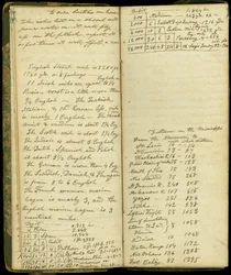 Seiten aus dem Tagebuch von John Montgomery Roberts, einem der ersten Siedler in Morton, Illinois, 1830-86