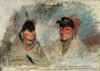 Big Kansas, oder Caussetongua, und Sharitarishe, Häuptling der Grand Pawnees, 1821