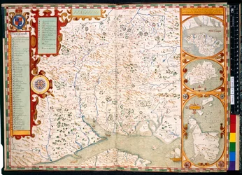 Southampton, Hampshire: Beschreibung von J. Norden, mit Karte: 1595
