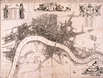 Karte von London, um 1680