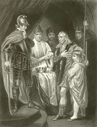 Balliol übergibt seine Krone an Edward I.