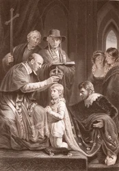 Die Krönung von Heinrich VI., graviert von A.H. Payne