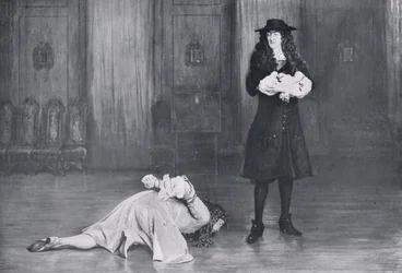 Der Herzog von Monmouth fleht um sein Leben, Illustration aus „Hutchinson