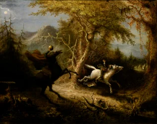 Der kopflose Reiter verfolgt Ichabod Crane, 1858