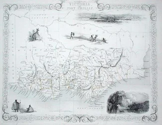Victoria oder Port Phillip, Australien, aus einer Serie von Weltkarten, veröffentlicht von John Tallis & Co, New York & London