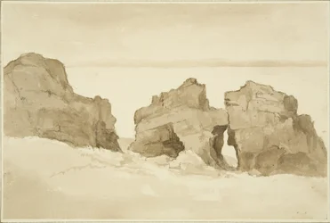 Felsen auf der Nordseite von Flat Holm [Castle Rock]