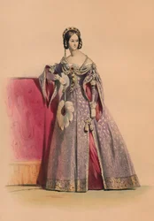Gast im Kostüm für Queen Victorias Bal Costumé, 12. Mai 1842, 1843